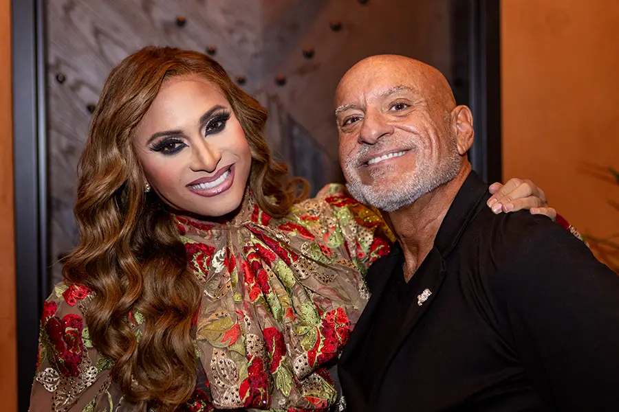 Performer Naysha Lopez (left) with Wayne at the TORO Restaurant Opening Party at The Fairmont Chicago in November 2024.